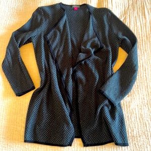 Herringbone sweater w black trim. Barely worn